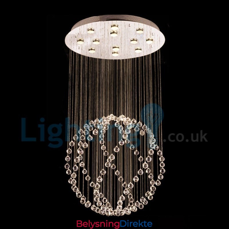 Moderne, Samtidskrone, Innfelt Anheng, Krystallregndråpelys