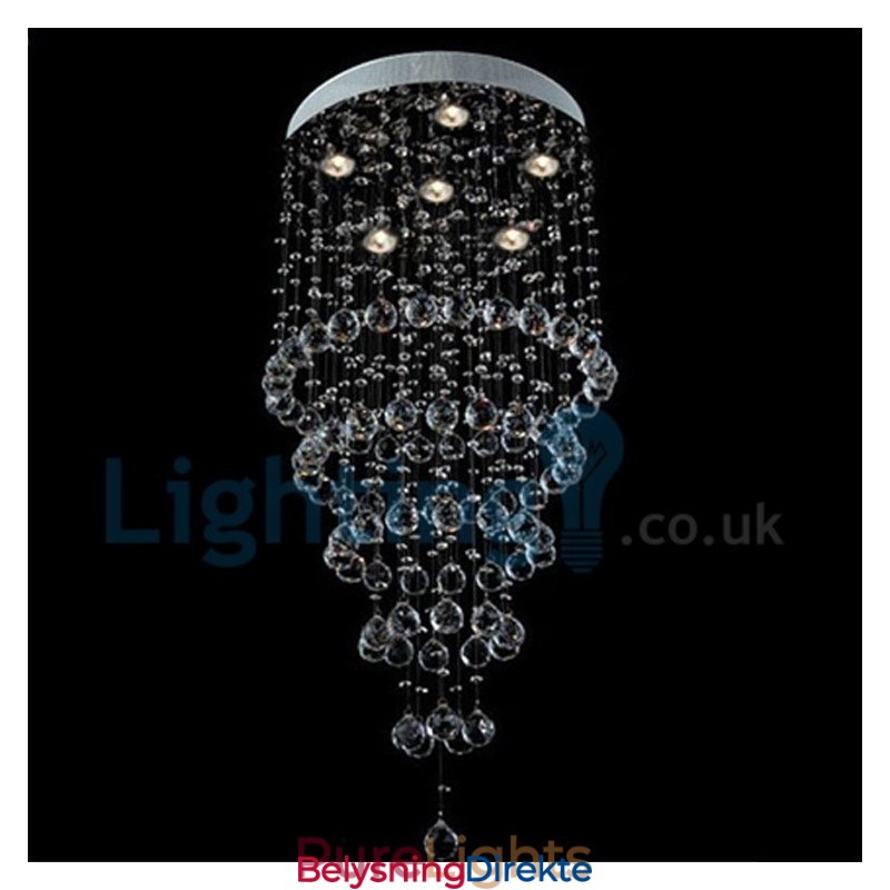 Moderne, Samtidskrone, Innfelt Anheng, Krystallregndråpelys