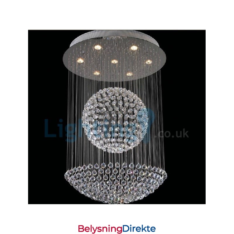 Moderne, Samtidskrone, Innfelt Anheng, Krystallregndråpelys