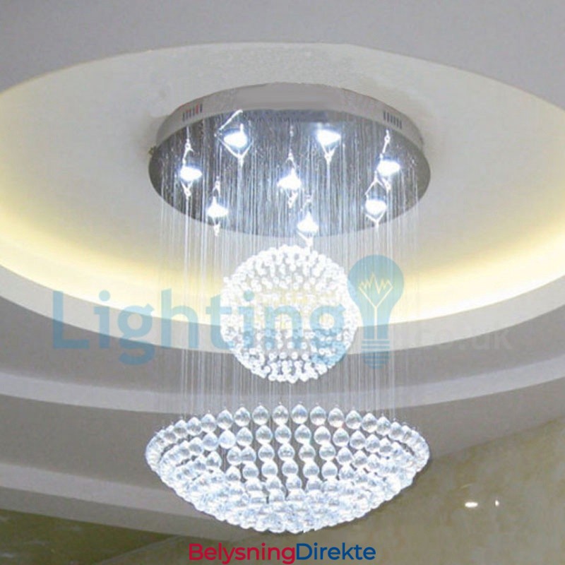 Moderne, Samtidskrone, Innfelt Anheng, Krystallregndråpelys