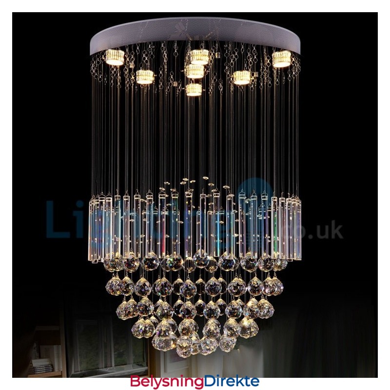 Moderne, Samtidskrone, Innfelt Anheng, Krystallregndråpelys