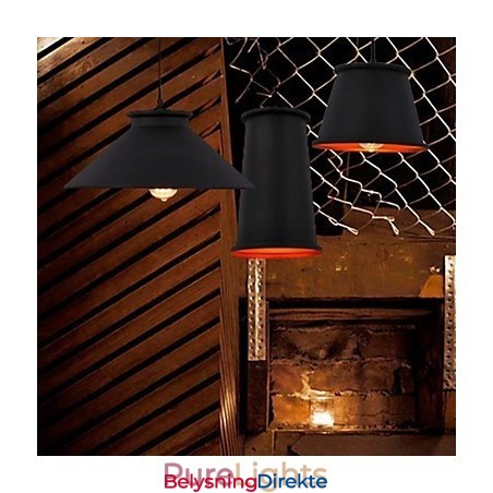 Lysekrone I Ministil, Moderne, Samtidskunst, Metall, Anhengslampe Med 3 Lys