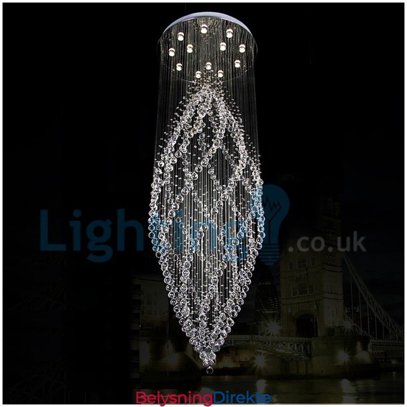 Moderne, Samtidskrone, Innfelt Anheng, Krystallregndråpelys