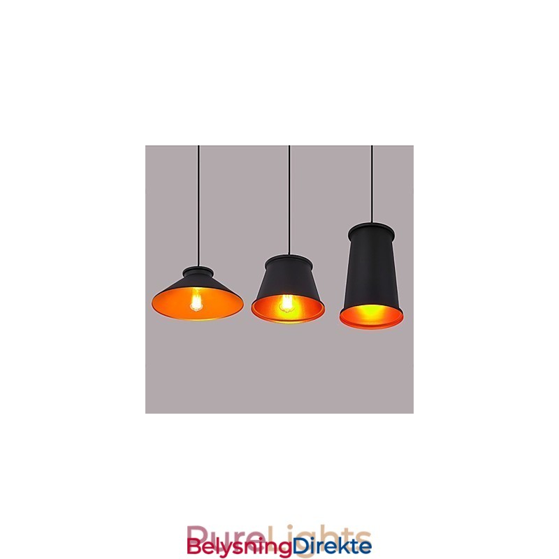 Lysekrone I Ministil, Moderne, Samtidskunst, Metall, Anhengslampe Med 3 Lys