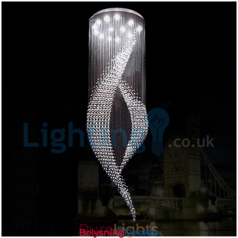 Moderne, Samtidskrone, Innfelt Anheng, Krystallregndråpelys