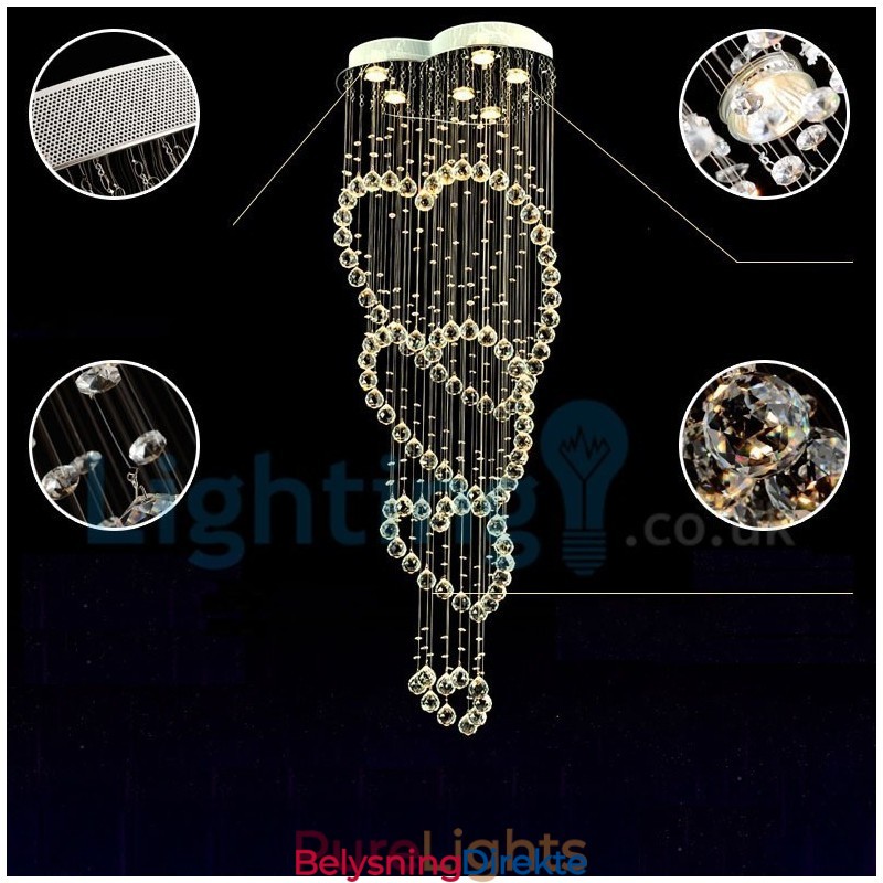 Moderne, Samtidskrone, Innfelt Anheng, Krystallregndråpelys