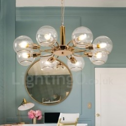 8 Lys Nordisk Postmoderne Kreativ Glass Lysekrone Med Magisk Bønne