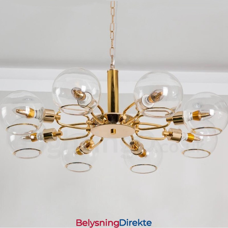 8 Lys Nordisk Postmoderne Kreativ Glass Lysekrone Med Magisk Bønne