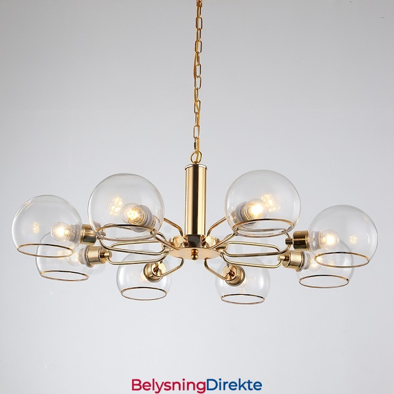 8 Lys Nordisk Postmoderne Kreativ Glass Lysekrone Med Magisk Bønne