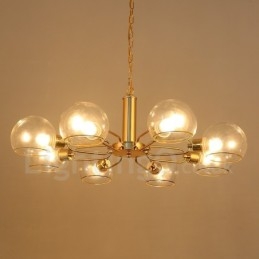 8 Lys Nordisk Postmoderne Kreativ Glass Lysekrone Med Magisk Bønne