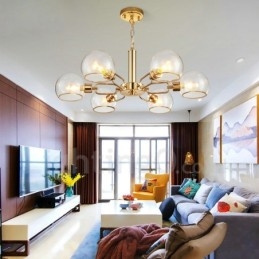 6 Lys Nordisk Postmoderne Kreativ Glass Lysekrone Med Magisk Bønne