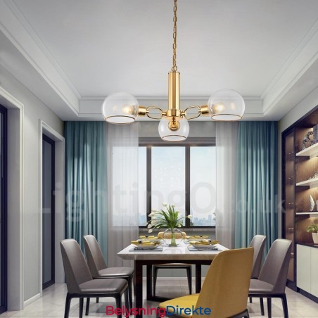 3 Lys Nordisk Postmoderne Kreativ Glass Lysekrone Med Magisk Bønne