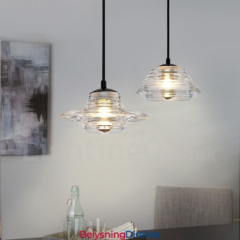 Pendellampe I Glass Med Ett Hode Og Kafé