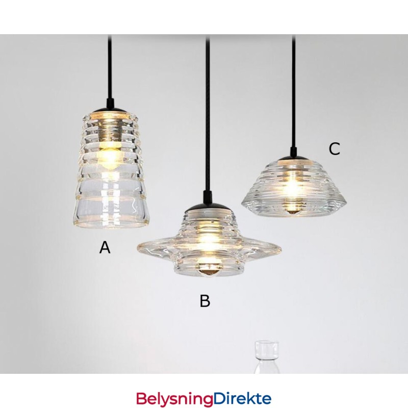 Pendellampe I Glass Med Ett Hode Og Kafé