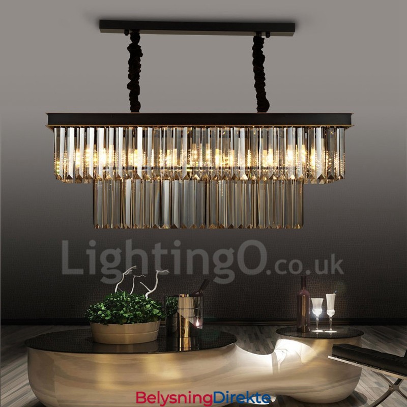 Retro Krystall Pendellampe Kafé Utstillingshall