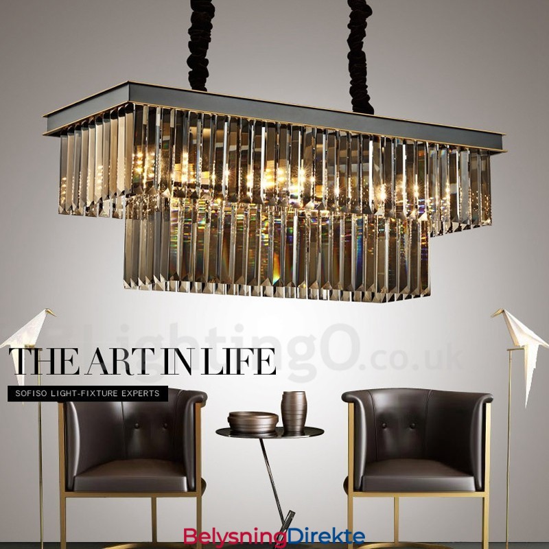 Retro Krystall Pendellampe Kafé Utstillingshall