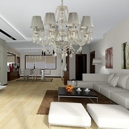 Lysekrone I Krystall Med Luksuriøs Moderne 1-Etasjes Stue, 6 Lys