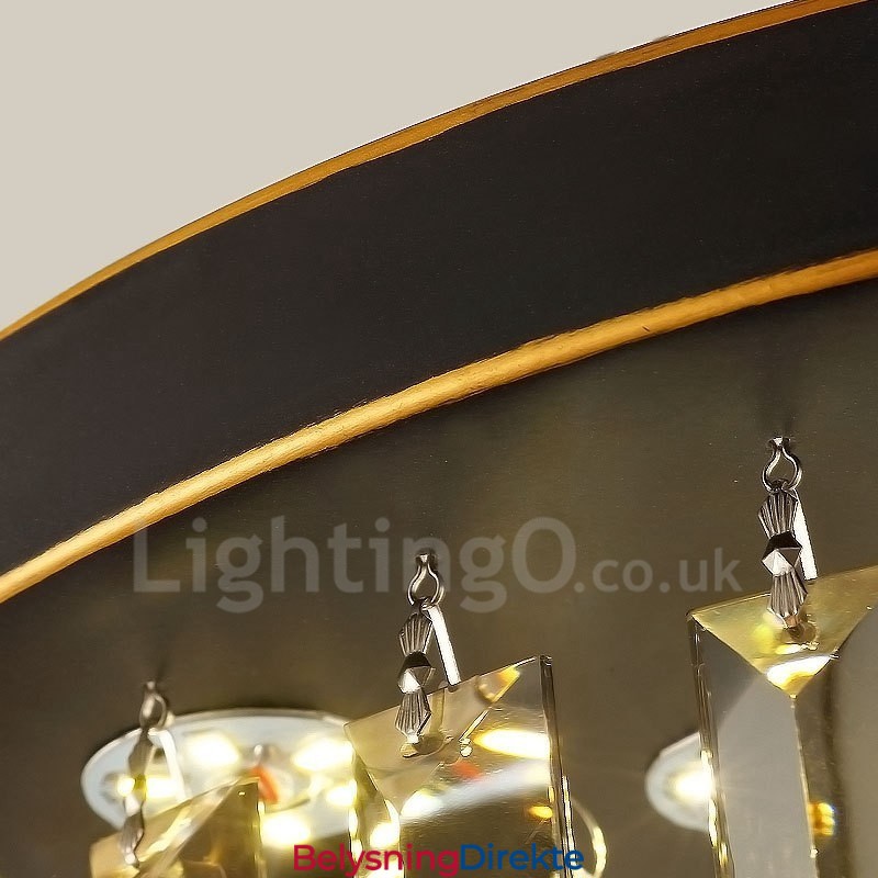 Retro Runde Grå Krystalltaklamper