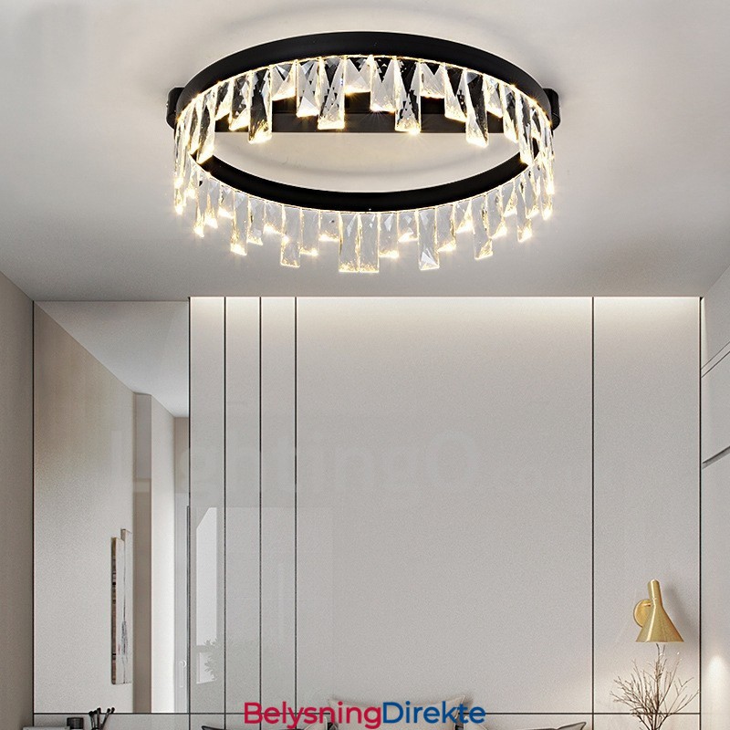 Moderne Minimalistisk Kreativ Sirkulær Krystalllampe I Taket