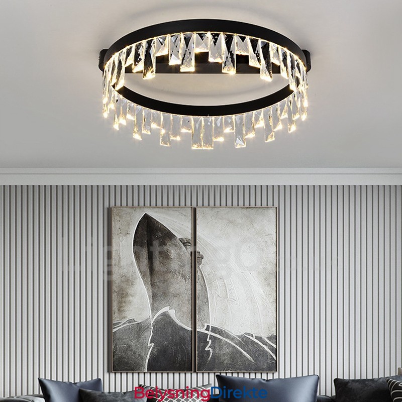 Moderne Minimalistisk Kreativ Sirkulær Krystalllampe I Taket