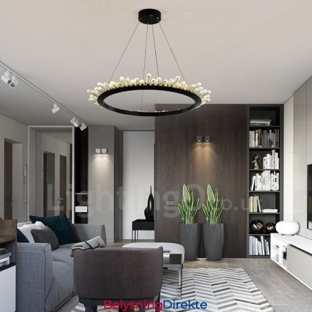 Moderne Ringformet Krystallanhengslampe