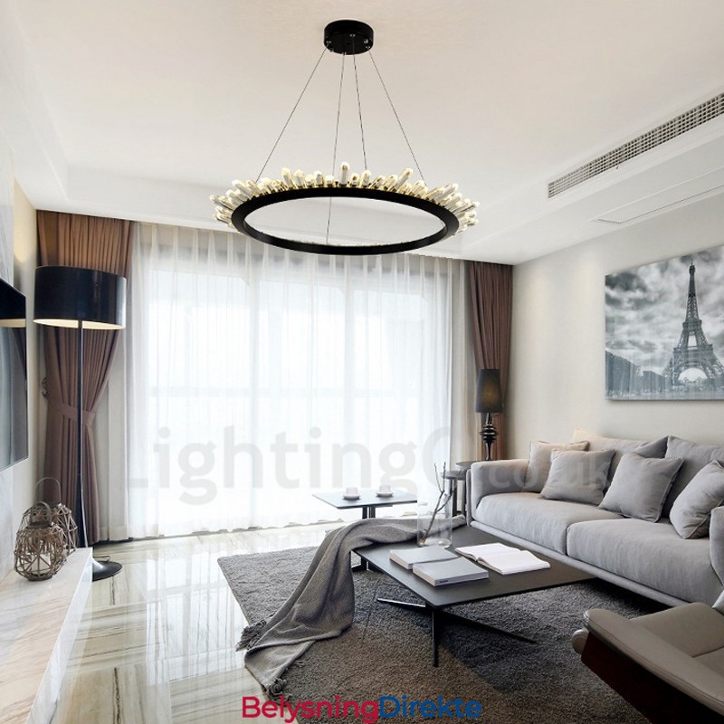 Moderne Ringformet Krystallanhengslampe