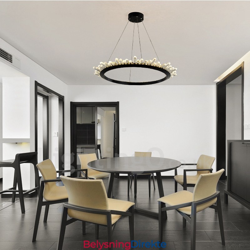 Moderne Ringformet Krystallanhengslampe