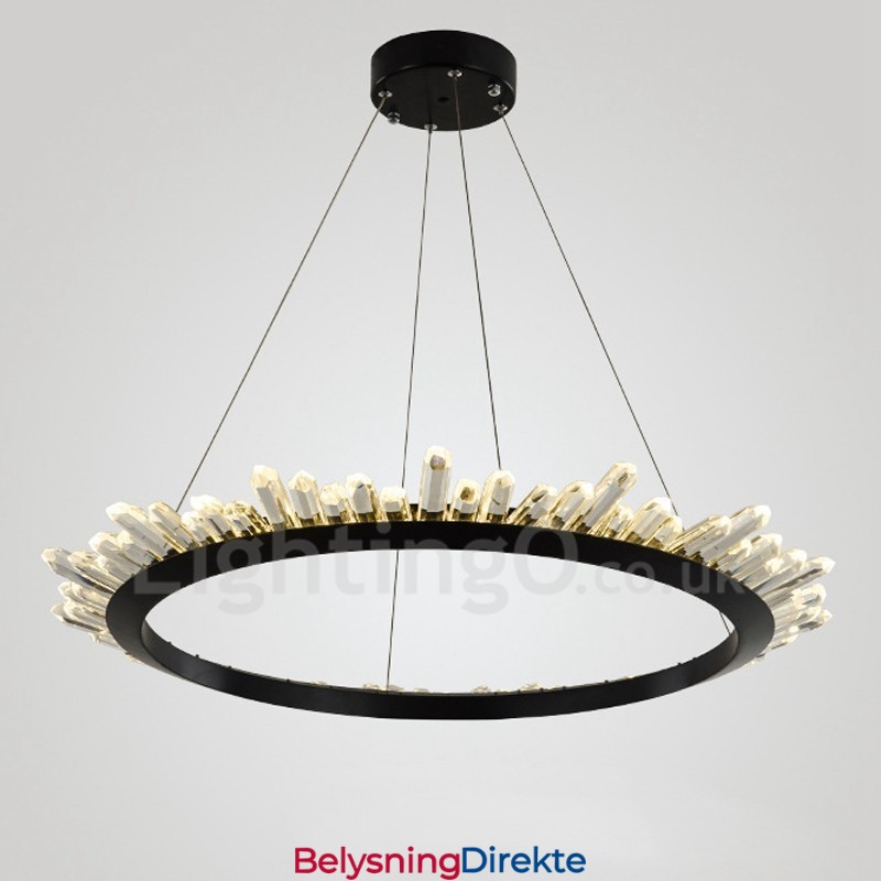 Moderne Ringformet Krystallanhengslampe