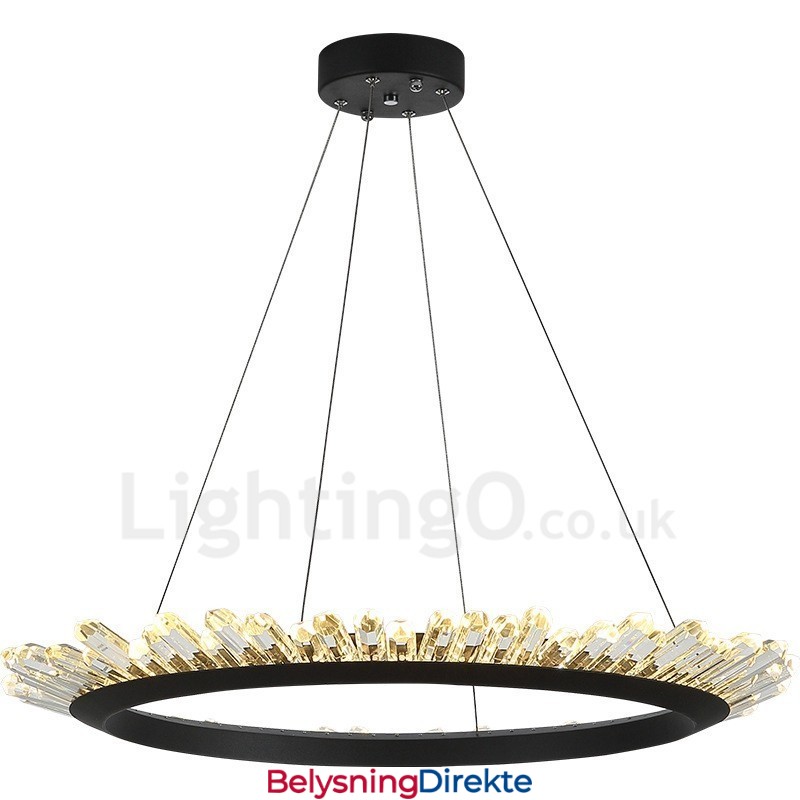 Moderne Ringformet Krystallanhengslampe