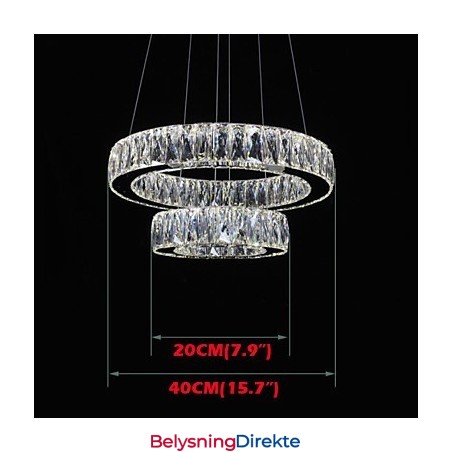Krystalllysekronelys Moderne Belysning To Ringer D2040 K9 Store Krystalltaklamper Til Hjemmet