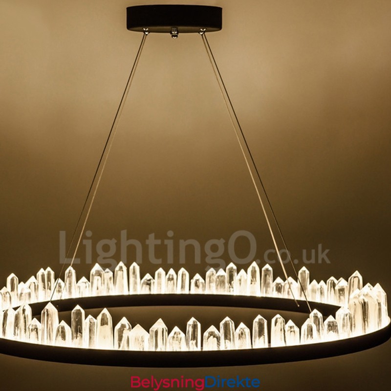 Krystall Pendellampe Moteriktig Utsøkt Sirkeldesign