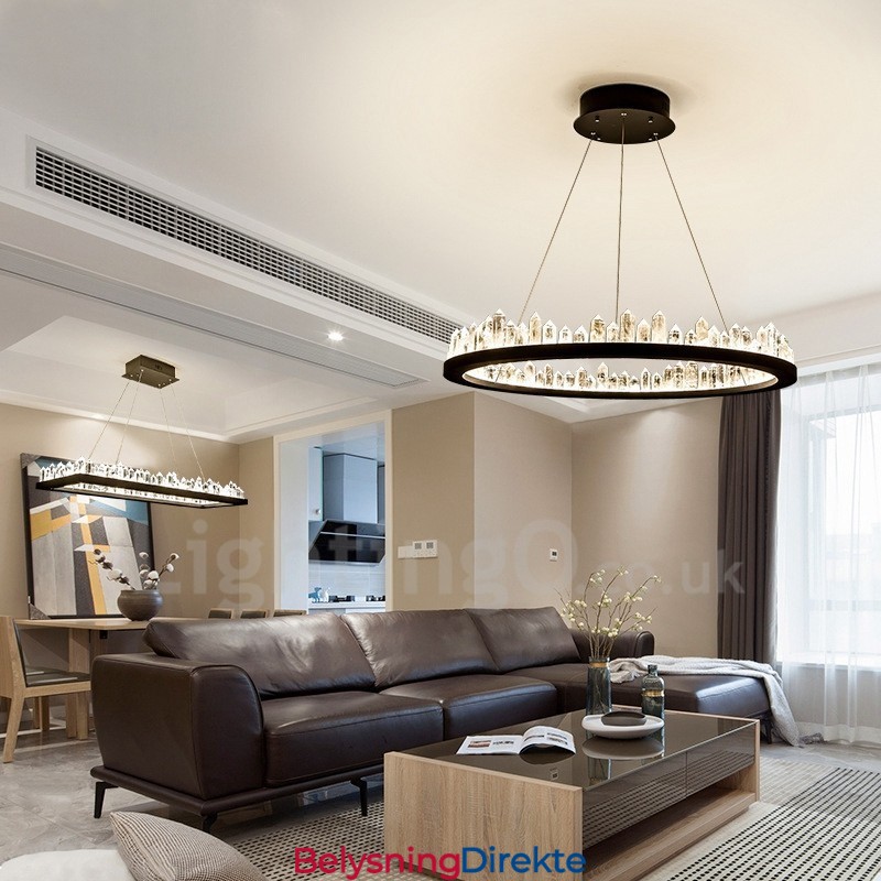 Krystall Pendellampe Moteriktig Utsøkt Sirkeldesign