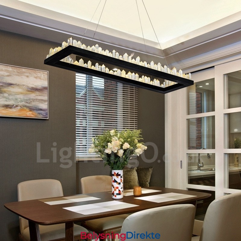 Nyeste Design Rektangulær Krystall Pendellampe