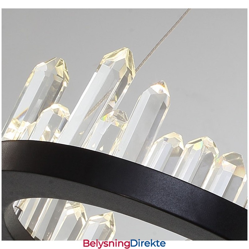 Moderne Mote Dobbel Sirkel Krystall Pendellampe