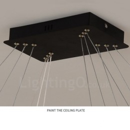 Nordisk Krystall Pendellampe Rektangulær Atmosfære Pendellampe Postmodern Belysning