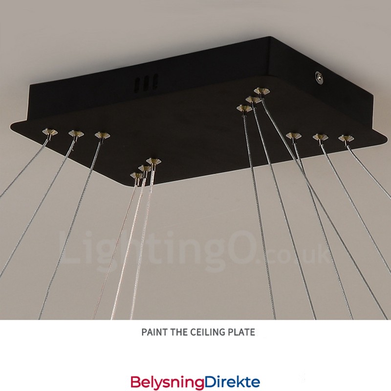 Nordisk Krystall Pendellampe Rektangulær Atmosfære Pendellampe Postmodern Belysning