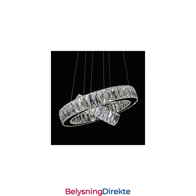 Krystalllysekronelys Moderne Belysning To Ringer D2040 K9 Store Krystalltaklamper Til Hjemmet