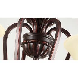 24 Lys Høyt Under Taket Vintage Landlig Øymaleri Metalllysekrone Med Glassskjermer Høyt Under Taket