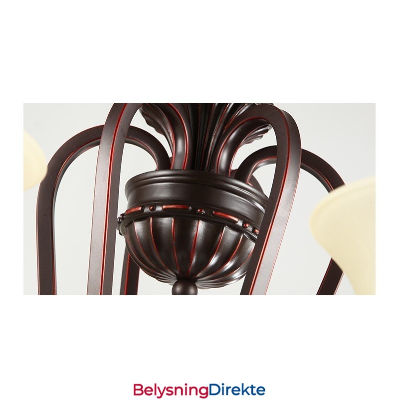 24 Lys Høyt Under Taket Vintage Landlig Øymaleri Metalllysekrone Med Glassskjermer Høyt Under Taket