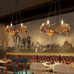 Rustikk Ringformet Lysekrone Med 6 Lys