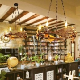 Rustikk Ringformet Lysekrone Med 6 Lys