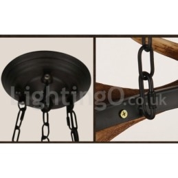 Rustikk Ringformet Lysekrone Med 6 Lys