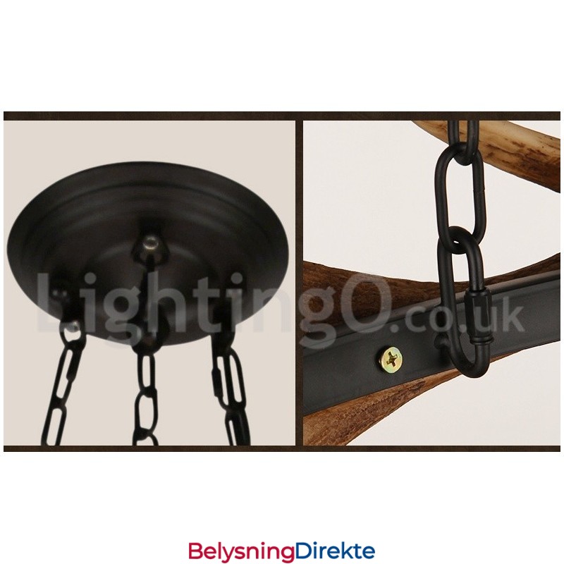 Rustikk Ringformet Lysekrone Med 6 Lys