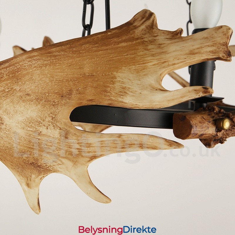 Rustikk Ringformet Lysekrone Med 6 Lys