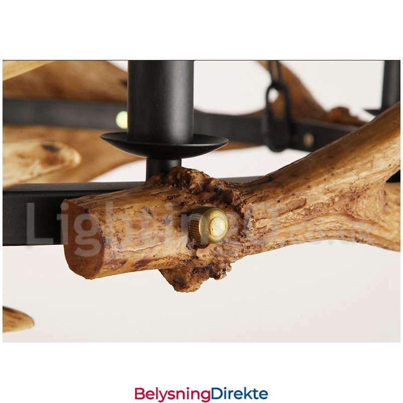 Rustikk Ringformet Lysekrone Med 6 Lys