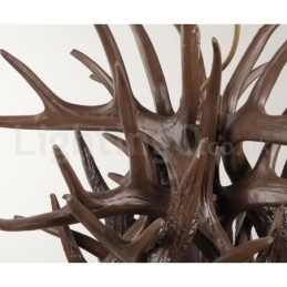 Rustikk Kunstnerisk Retro Lysekrone Med Gevir Og 9 Lys