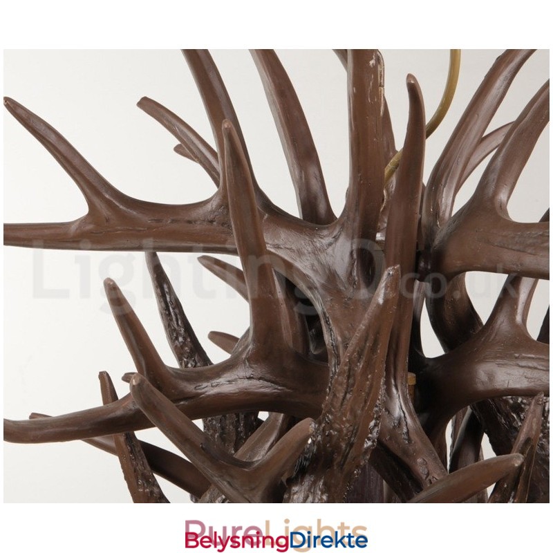 Rustikk Kunstnerisk Retro Lysekrone Med Gevir Og 9 Lys