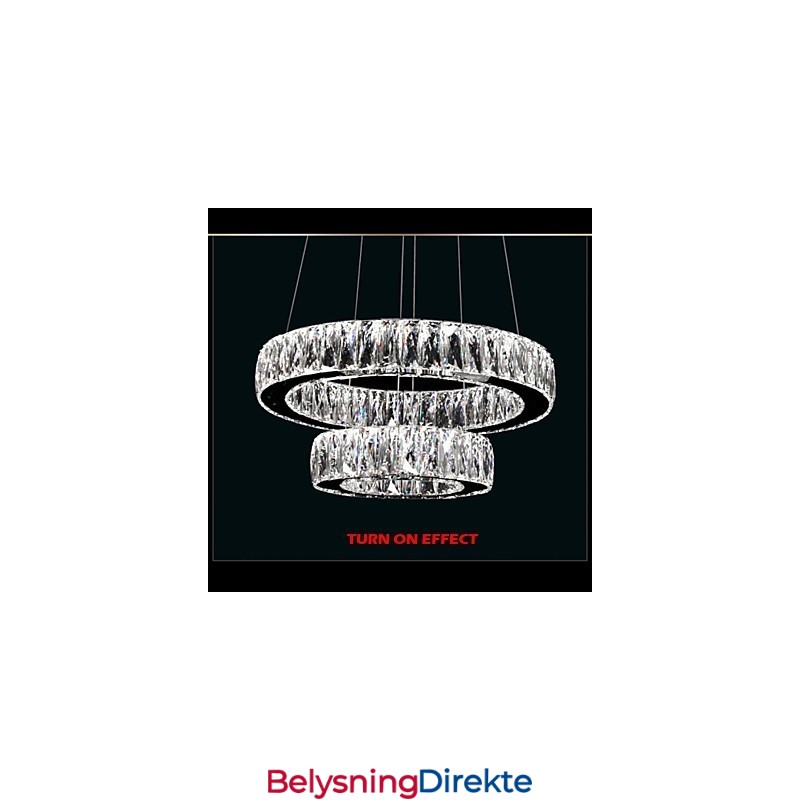 Krystalllysekronelys Moderne Belysning To Ringer D2040 K9 Store Krystalltaklamper Til Hjemmet