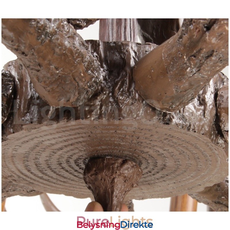 Rustikk Kunstnerisk Retro Lysekrone Med Gevir Og 9 Lys