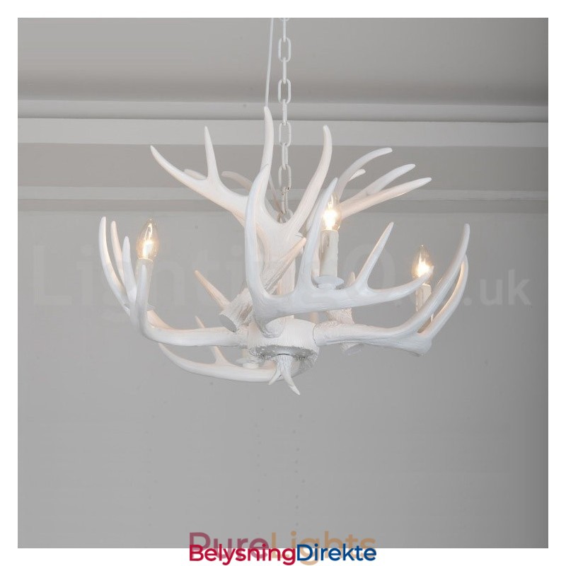 Rustikk, Kunstnerisk, Retro, Hvit Lysekrone Med 4 Lys